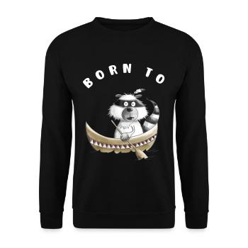 Pour la pagaie ou l’aviron Né cadeau de raton laveur - Sweat-shirt Unisexe - noir - Devant - Alina (178cm) & Michal (187cm)