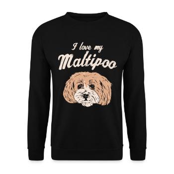 J'adore mon chien Maltipoo disant cadeau - Sweat-shirt Unisexe - noir - Devant - Alina (178cm) & Michal (187cm)