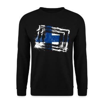 Finnland Flagge - Unisex Pullover - Schwarz - Vorne - Alina (178cm) & Michal (187cm)