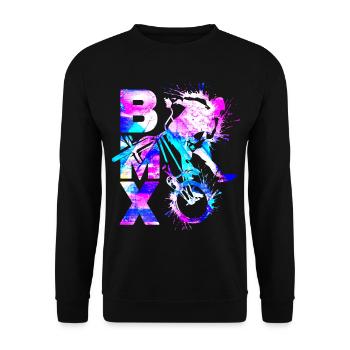 Magenta Bmx Bike | Cyclisme BMX - Sweat-shirt Unisexe - noir - Devant - Alina (178cm) & Michal (187cm)