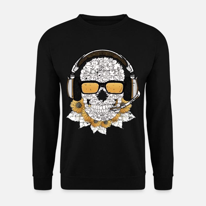 Musik Skull - Unisex Pullover - Schwarz