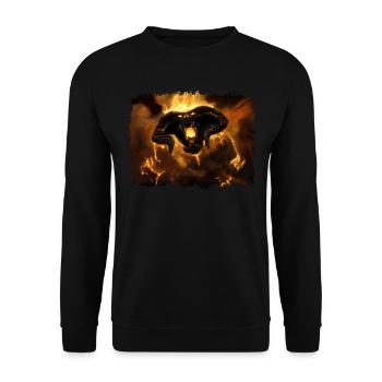 BALR0G Fire Monster - Unisex Sweatshirt - black - Front - Alina (178cm) & Michal (187cm)