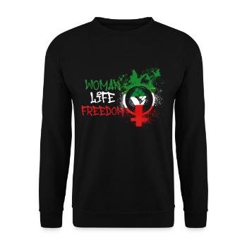 Women Life Freedom,Freedom,Iran,Butterflies - Unisex Sweatshirt - black - Front - Alina (178cm) & Michal (187cm)