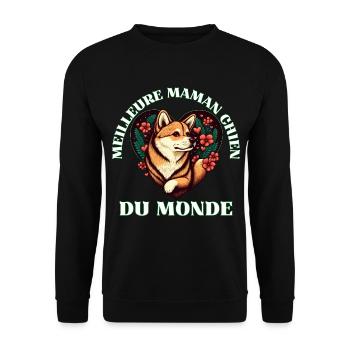 Meilleur Maman Chien du Monde - Sweat-shirt Unisexe - noir - Devant - Alina (178cm) & Michal (187cm)
