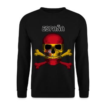 Skull Jolly Roger Pirate Flag Espana R6Z - Unisex Sweatshirt - black - Front - Alina (178cm) & Michal (187cm)
