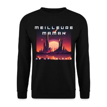 Meilleure Maman Galactique - Sweat-shirt Unisexe - noir - Devant - Alina (178cm) & Michal (187cm)