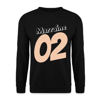 Marraine 02 en rose pêche - Sweat-shirt Unisexe - noir - Devant - Alina (178cm) & Michal (187cm)