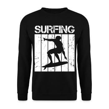 Retro Surfer - Unisex Sweatshirt - black - Front - Alina (178cm) & Michal (187cm)