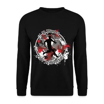 Footballer – Pure passion - Unisex Sweatshirt - black - Front - Alina (178cm) & Michal (187cm)
