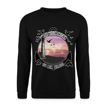 Abenteuer Die Wellen brechen – Wir leben trotzdem - Unisex Pullover - Schwarz - Vorne - Alina (178cm) & Michal (187cm)
