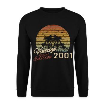 Vintage 2001 Birthday Gift 2001 Retro 2001 - Unisex Sweatshirt - black - Front - Alina (178cm) & Michal (187cm)