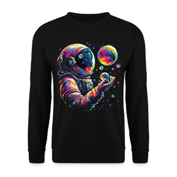 Planètes Astronaute Science Espace - Sweat-shirt Unisexe - noir - Devant - Alina (178cm) & Michal (187cm)