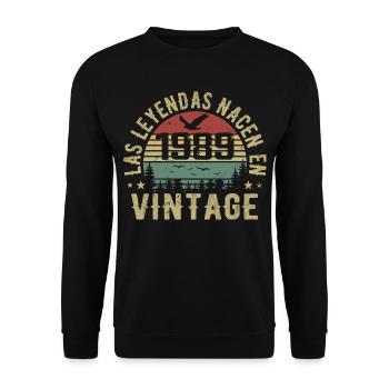Legenden sind geboren 1989 Geburtstagsgeschenk 1989 - Unisex Pullover - Schwarz - Vorne - Alina (178cm) & Michal (187cm)