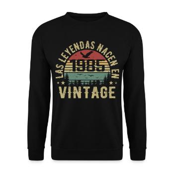 Las leyendas nacen 1985 Regalo de Cumpleaños 1985 - Unisex Sweatshirt - black - Front - Alina (178cm) & Michal (187cm)