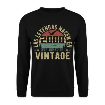 Legenden werden geboren 2000 Geburtstagsgeschenk 2000 - Unisex Pullover - Schwarz - Vorne - Alina (178cm) & Michal (187cm)