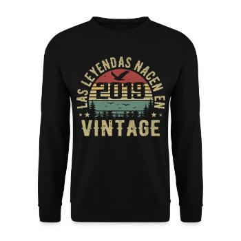Legends Are Born 2019 Birthday Gift 2019 - Unisex Sweatshirt - black - Front - Alina (178cm) & Michal (187cm)