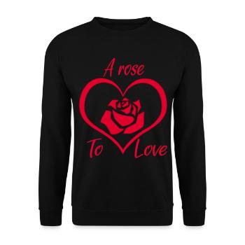 Eine Rose zum Verlieben - Unisex Pullover - Schwarz - Vorne - Alina (178cm) & Michal (187cm)