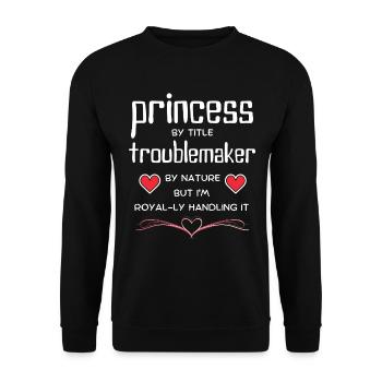 Princess TroubleMaker Tee - Unisex Sweatshirt - black - Front - Alina (178cm) & Michal (187cm)