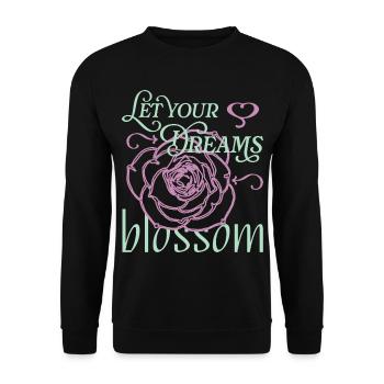 Träume erblühen lassen - Unisex Pullover - Schwarz - Vorne - Alina (178cm) & Michal (187cm)