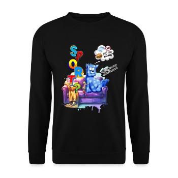 Besiege den inneren Schweinhund. Sport oder Sofa? - Unisex Pullover - Schwarz - Vorne - Alina (178cm) & Michal (187cm)