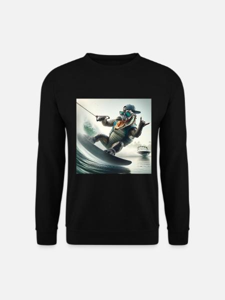 Cool Crocodile Water Sports Style - Unisex Sweatshirt - black