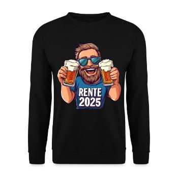 Rente 2025 Das ultimative Renten Geschenk - Unisex Pullover - Schwarz - Vorne - Alina (178cm) & Michal (187cm)