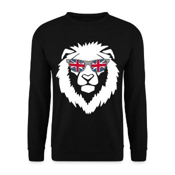Lion du Royaume-Uni blanc - Sweat-shirt Unisexe - noir - Devant - Alina (178cm) & Michal (187cm)