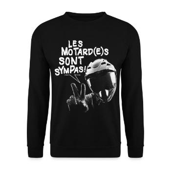 Motorcycle Biker Quote Biker Biker - Unisex Sweatshirt - black - Front - Alina (178cm) & Michal (187cm)