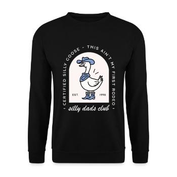Silly goose dad club funny father cowboy country - Unisex Sweatshirt - black - Front - Alina (178cm) & Michal (187cm)