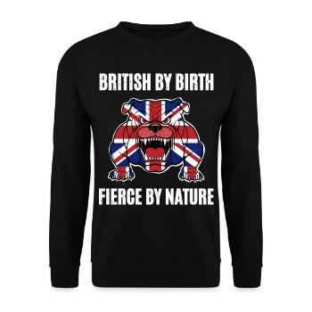 Britische Bulldogge - Unisex Pullover - Schwarz - Vorne - Alina (178cm) & Michal (187cm)