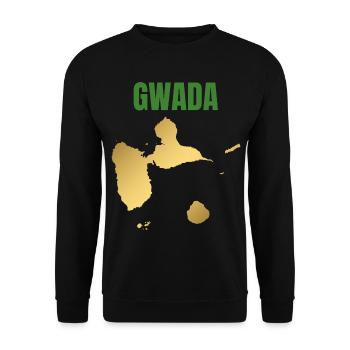 GWADA Golden Map West Indies T-shirt - Unisex Sweatshirt - black - Front - Alina (178cm) & Michal (187cm)
