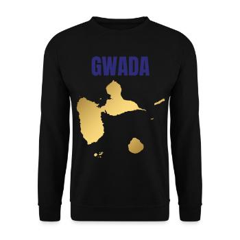 GWADA Golden Map West Indies T-shirt - Unisex Sweatshirt - black - Front - Alina (178cm) & Michal (187cm)