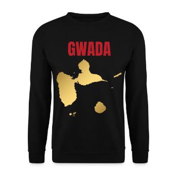 GWADA Golden Map West Indies T-shirt - Unisex Sweatshirt - black - Front - Alina (178cm) & Michal (187cm)