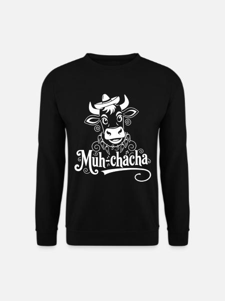 Muh-ChaCha Kuh mit Schnörkeln - Unisex Pullover - Schwarz