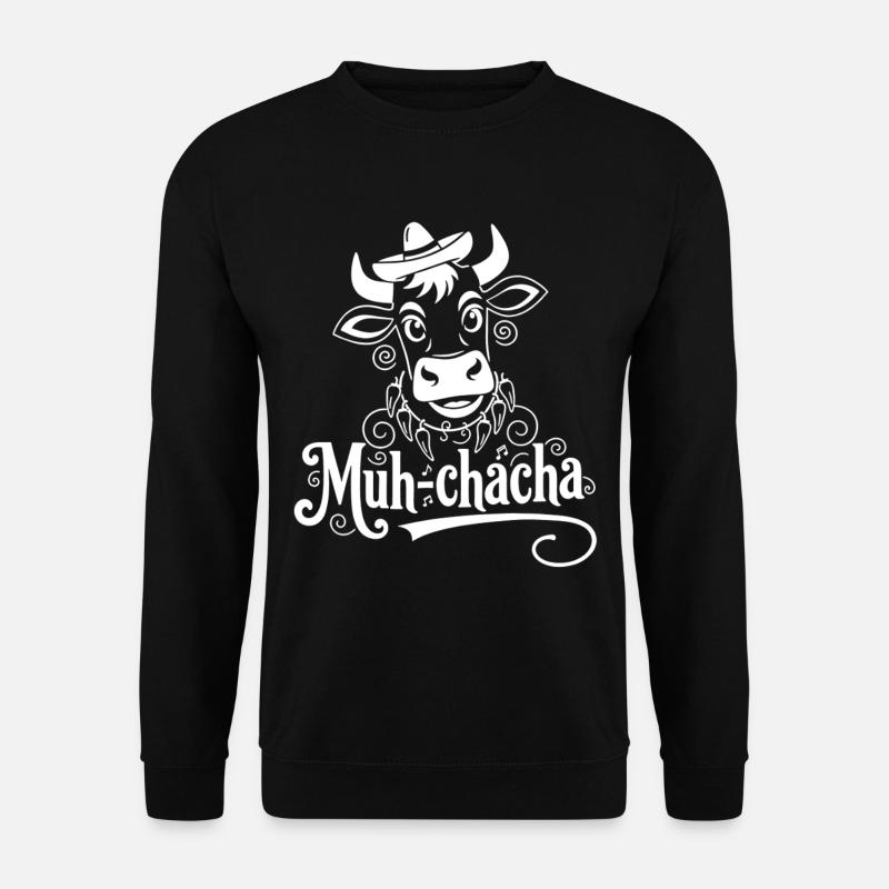 Muh-ChaCha Kuh mit Schnörkeln - Unisex Pullover - Schwarz