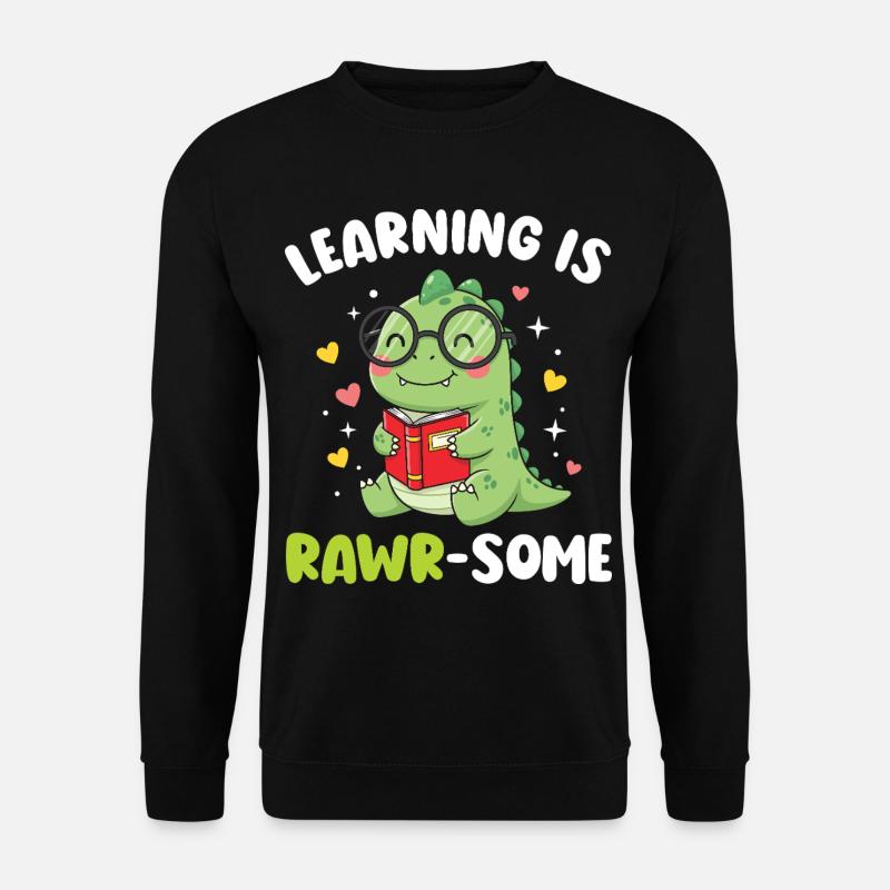 Dinosaur Kindergarten Elementary Kids - Unisex Sweatshirt - black