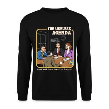 Die nutzlose Agenda - Unisex Pullover - Schwarz - Vorne - Alina (178cm) & Michal (187cm)