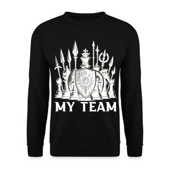 Chess - Unisex Pullover - Schwarz - Vorne - Alina (178cm) & Michal (187cm)