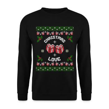 Christmas Love Gifts Pattern Ugly Style - Unisex Sweatshirt - black - Front - Alina (178cm) & Michal (187cm)
