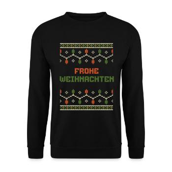 Joyeux Noël Décor en tricot style laid - Sweat-shirt Unisexe - noir - Devant - Alina (178cm) & Michal (187cm)