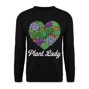 Plant Lady Plant Sukkulent Kaktus Frauen - Unisex Pullover - Schwarz - Vorne - Alina (178cm) & Michal (187cm)