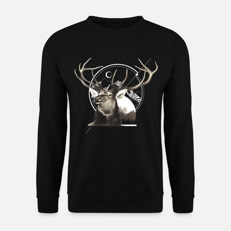 Mountain Deer Graphic - Unisex Sweatshirt - black