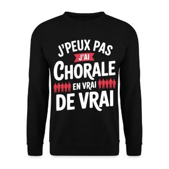 I can't I have Chorale En vrie de vrai - Unisex Sweatshirt - black - Front - Alina (178cm) & Michal (187cm)