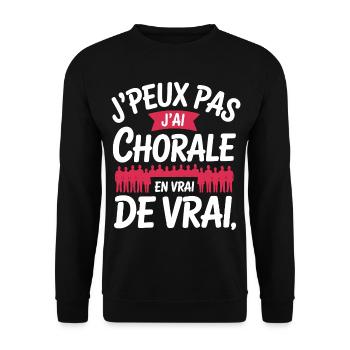 I can't I have Chorale En vrie de vrai - Unisex Sweatshirt - black - Front - Alina (178cm) & Michal (187cm)