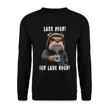 Leave me alone! I'm still charging! Morning grump bulldog - Unisex Sweatshirt - black - Front - Alina (178cm) & Michal (187cm)