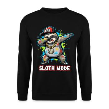 Art de rue de la mode paresseuse avec paresseux coquins - Sweat-shirt Unisexe - noir - Devant - Alina (178cm) & Michal (187cm)