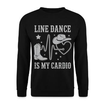 Line Dance Cardio Cowboy - Unisex Pullover - Schwarz - Vorne - Alina (178cm) & Michal (187cm)