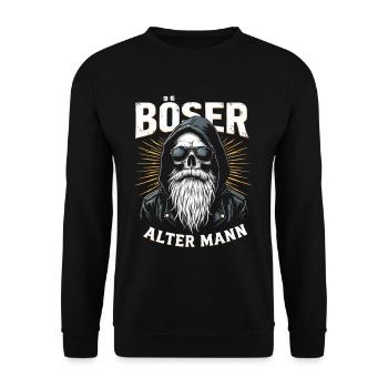 Nasty Old Man Skull Pullover Hoodie - Unisex Sweatshirt - black - Front - Alina (178cm) & Michal (187cm)