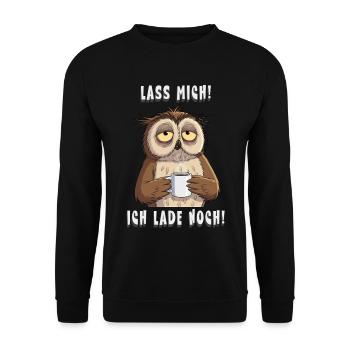 Ich Lade Noch Eule Kaffee Morgenmuffel - Sweat-shirt Unisexe - noir - Devant - Alina (178cm) & Michal (187cm)