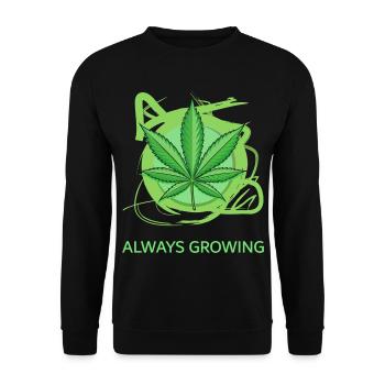 Always Growing - Unisex Sweatshirt - black - Front - Alina (178cm) & Michal (187cm)
